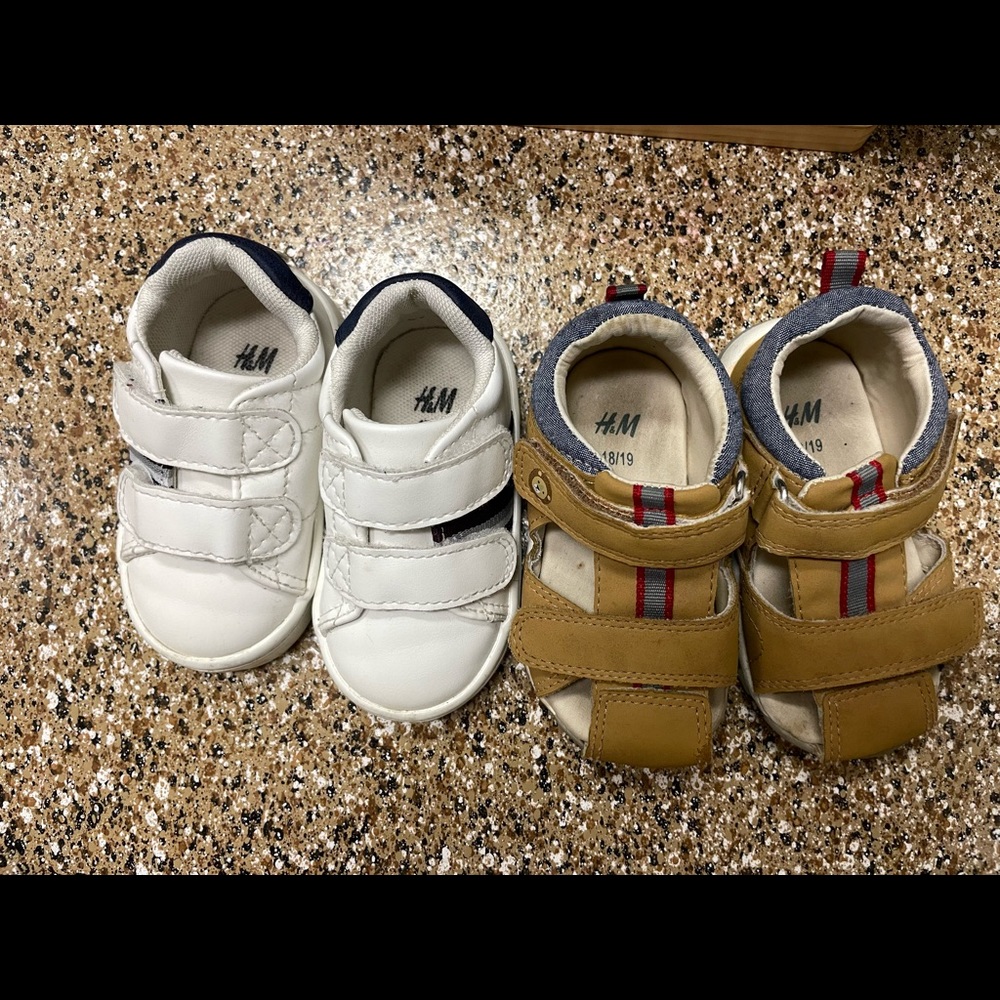 H&M 2 PAIR OF BABY BOY SHOES SIZE 2.5